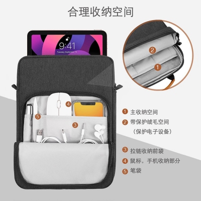 簡約iPad收納包適用於9.7寸13寸平板手提包輕便防水單肩斜挎包