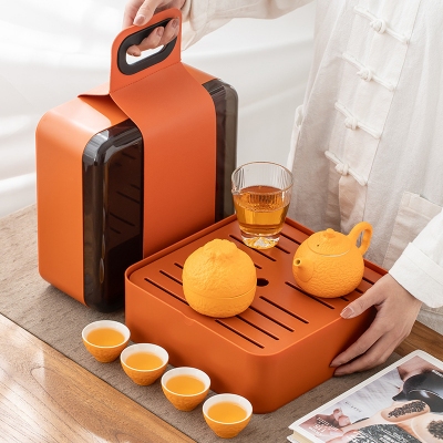 旅行茶具套裝便攜戶外功夫茶具陶瓷泡茶壺露營旅遊隨身泡禮品印製