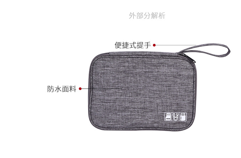 陽離子新款數據線收納包充電器耳機線U盤多功能整理盒便攜手機袋