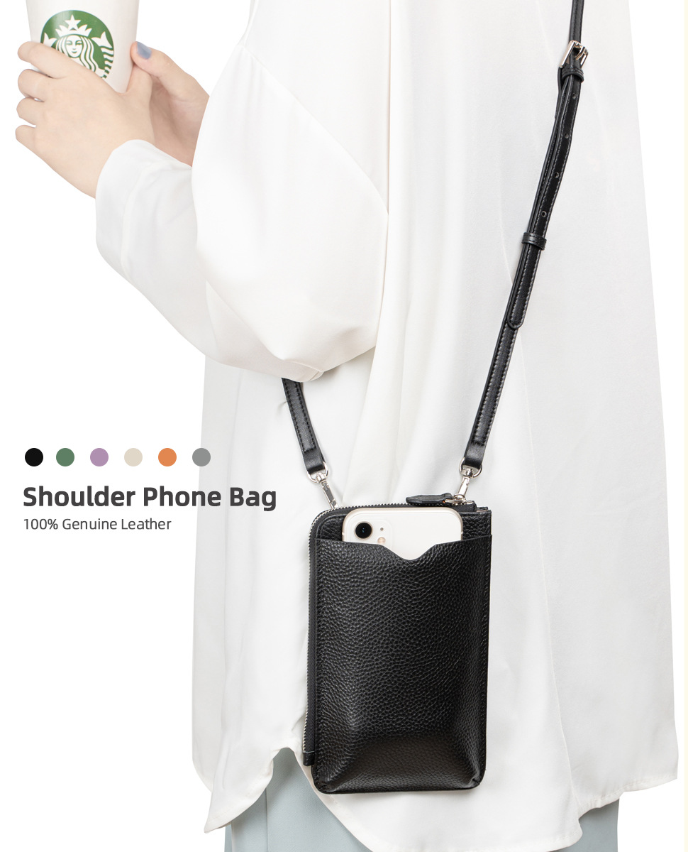真皮手機包斜挎女新款夏季小眾牛皮外貿包包女士單肩手機小包迷你