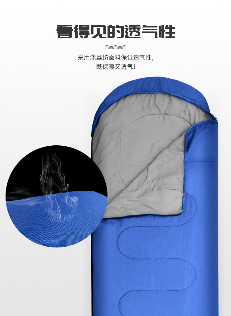 工廠信封睡袋戶外野露營睡袋加厚成人中空棉冬季睡袋sleepingbag