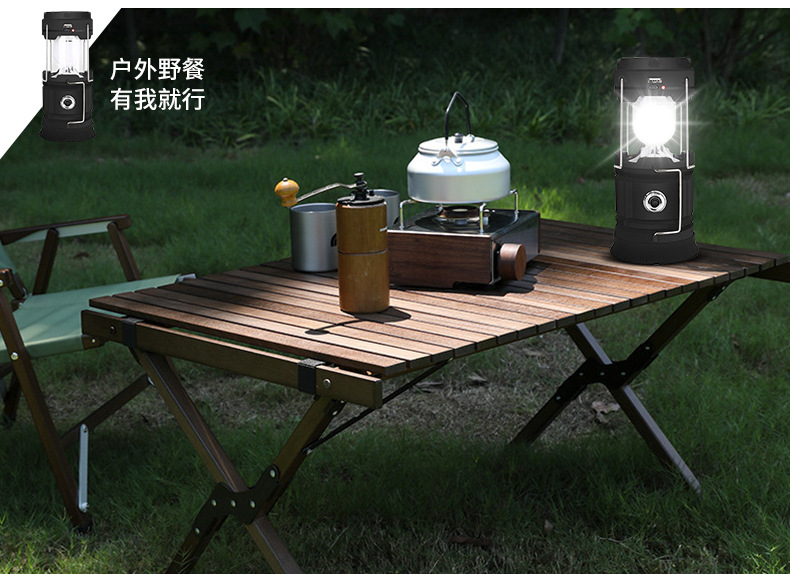 新款LED野營燈USB充電手提馬燈營地燈太陽能戶外露營燈帳篷燈