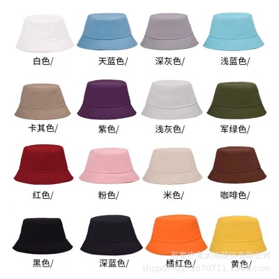 韓版漁夫帽刺繡印字logo廣告帽成人男女盆帽雙面戶外棉質帽子