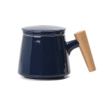 陶瓷茶水分離木柄杯子